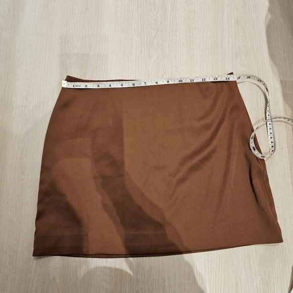 Sunday Best Rocco brown satin mini skirt - Picture 2 of 5